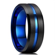 8mm RED Carbide Ring Carbon Fibre Black Celtic Dragon Men's Jewelry