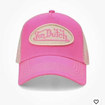 NEW Von Dutch Hat Cap Snap Back Pink Off White Trucker Mesh 