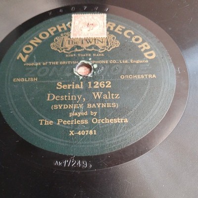 Rare Vintage Zonophone 78rpm Record  1262 the peerless orchestra ecstasy/destiny