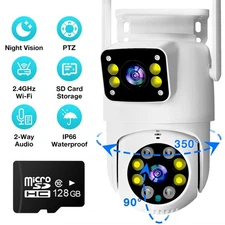 4K 8MP Security Video Camera Tuya Wifi IP Dual Lens 128GB PTZ Outdoor Cameras US