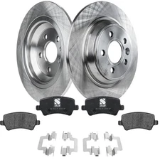 Rear Brake Disc Rotors and Pads Kit for Volvo S60 V60 Cross Country S80 XC70 V70