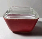 Vintage Pyrex Refrigerator Dish Red 501B 1.5 Cup with 501C Glass Lid USA