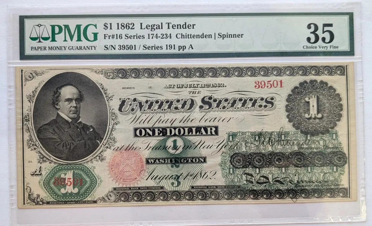 PMG $1 1862 Year United States Large Size Notes for sale | eBay
