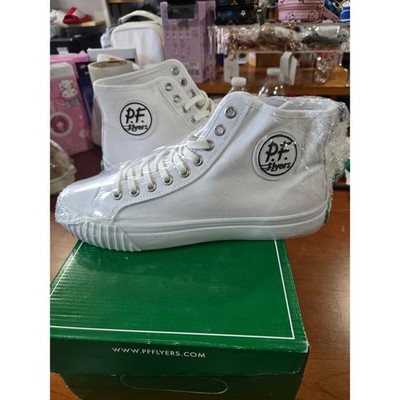 PF Flyers Center Hi Canvas White High Top Sneakers C24HC1WW Mens 8 Womens 9.5