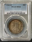 1941-D SILVER Walking Liberty Half Dollar PCGS MS64-Uniquely TONED!