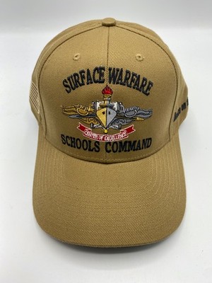 The Corps Surface Warfare Schools Command Logo Beige Baseball Cap Hat One Size