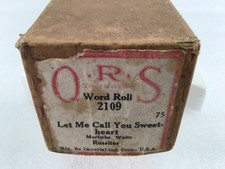QRS Word Roll 2109 LET ME CALL YOU SWEETHEART Player Piano Roll MARIMBA MAR