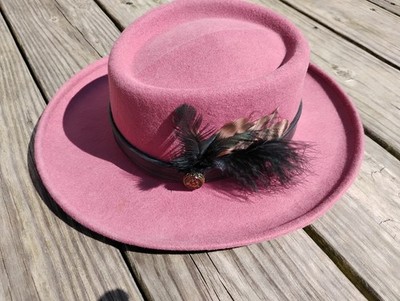 VINTAGE PURPLE PIMP HAT ROCKER GLAM ROCK STREET PLAYER HUSTLER GANGSTER FEDORA