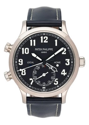 Patek Philippe Calatrava Pilot Travel Time 5524G Blue Dial Mens Watch Box Papers