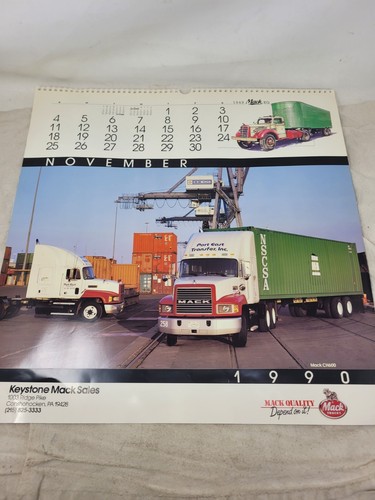 1990 Mack Truck Calander With Sleeve - Picture 13 of 14
