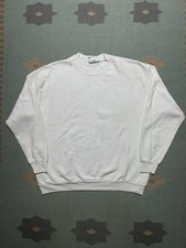 Vintage 90s crewneck sweatshirt Lee blank white stained cotton blend adult XL