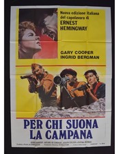 manifesto PER CHI SUONA LA CAMPANA gary cooper ingrid bergman tamiroff A465