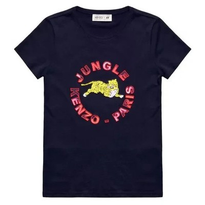 Kenzo H&M Tiger Jungle Paris T-Shirt Embroidered Short Sleeve Black Tee Logo M