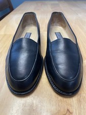 Lands' End Comfort Slip On / Faux Leather Black / Loafer Flats w/ rd toe S:6 M