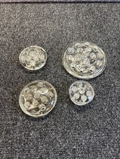 Vtg Lot of 4 CLear Glass Flower Frogs Flower Arranging