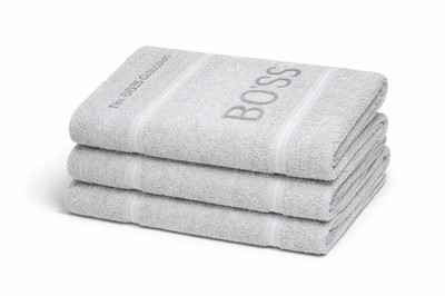 BOSS Collection XL Badetücher 3er Pack - 100% Baumwolle - Rosa Grau Salbei