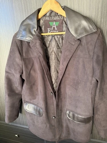 Emporio Vintage Suede and Leather Jacket Men’s Size Medium Brown - product listing photo