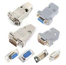 D-SUB 9Pin Socket DB9 Solder Type Connector Female/Male Plug Metal/Plastic Shell