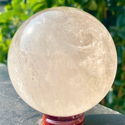 1.09LB Natural White Crystal Clear Quartz Crystal Sphere Ball Healing Meditation