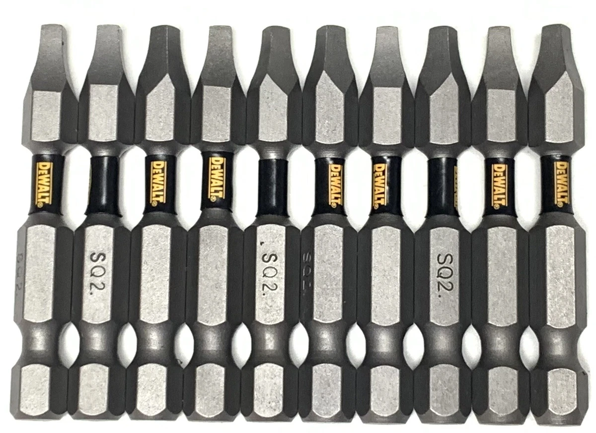 Square SQ2 2in. DEWALT TOUGH GRIP 10 Pc Bit Set IMPACT READY NEW