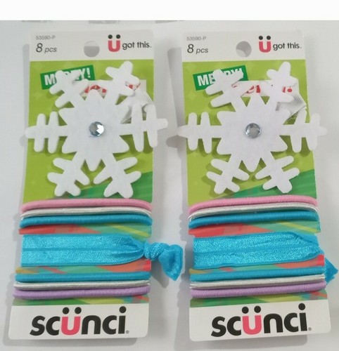 Scunci U got this 2x Girls 7 piece Christmas Snowflake Clip & Hair Ties