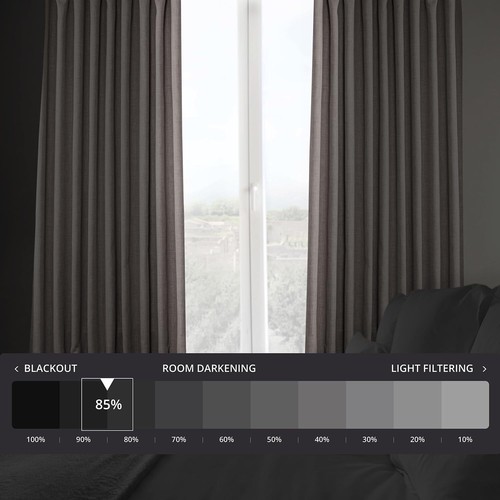 HPD Half Price Drapes Faux Linen Room Darkening Curtains - 96 Inches Long - Picture 2 of 5