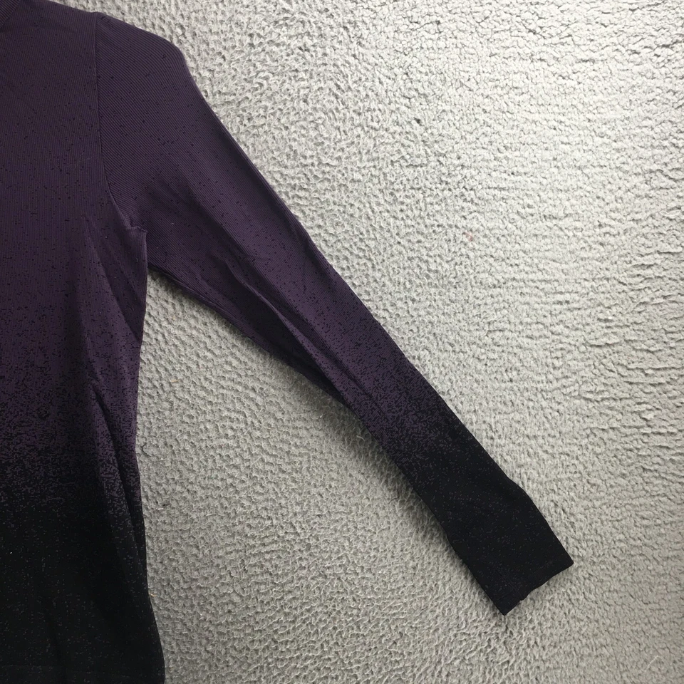 Top Athleta Cuello Tortuga Mujer Grande Púrpura Negro Ombre Manga Larga Capa Base Foto 4 de 4