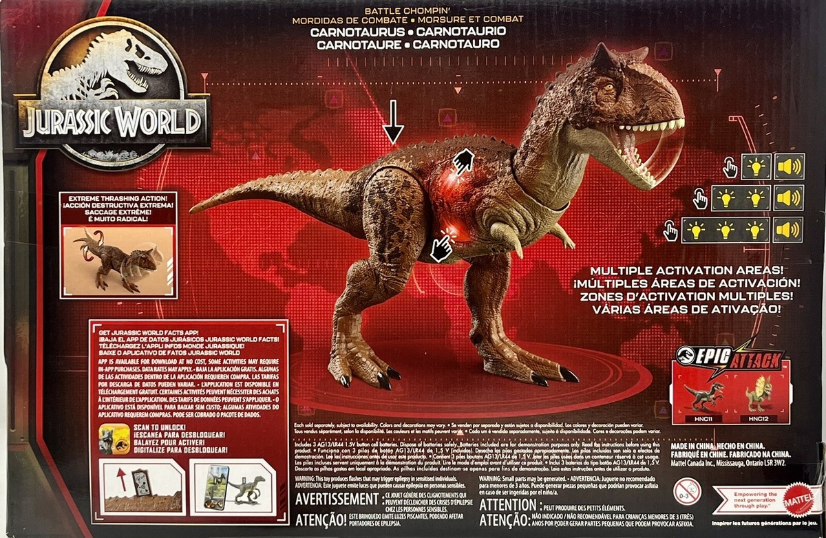 Mattel Jurassic World Epic Attack Battle Chompin' Carnotaurus au