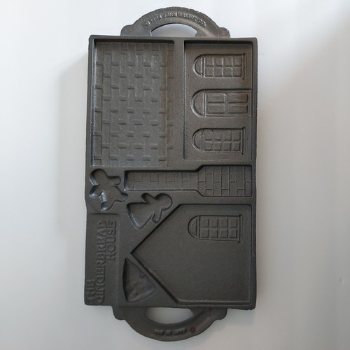 Vintage 1985 John Wright Cast Iron Gingerbread Man House Mold Pan eBay