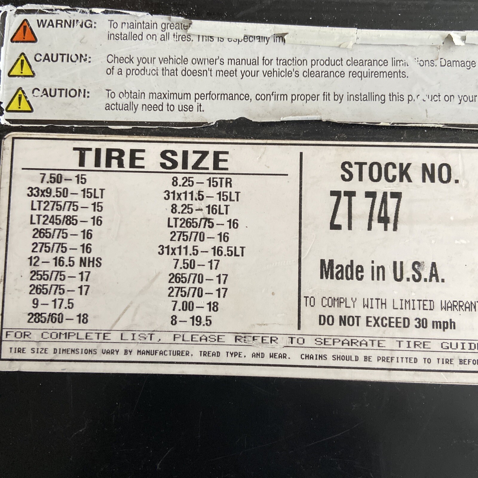 Security Chain Company ZT747 Super Z LT Light Truck and SUV Tire