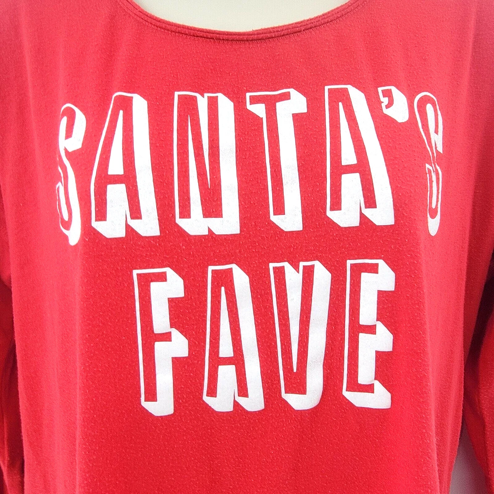 UNDERCOVER Abito Victoria's Secret piccolo rosso "Santa's Fave" camicia da notte manica lunga