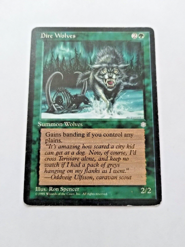 MTG Dire Wolves Ice Age Regular Common - Edge Wear - See Pics - Picture 1 of 4