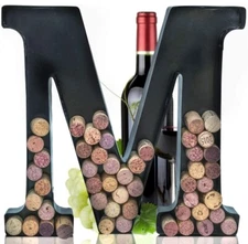Wine Cork Metal "Initial M" Holder. GREAT GIFT