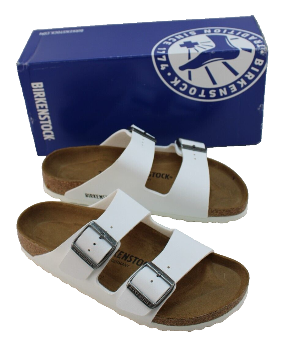 Birkenstock Arizona Slide Sandals White Size 38 Narrow Fit L 7 M 5