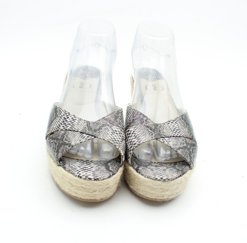 Kelsi Dagger Womens Brown Faux Leather Snakeskin Print Slip-on Wedge Sandals 7 - Picture 3 of 11