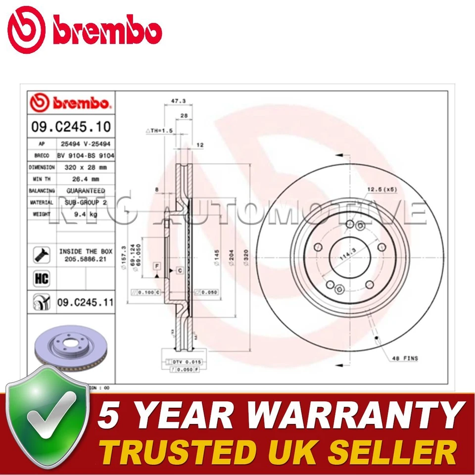 Brembo Front Brake Disc Fits Kia Sportage Optima Soul Hyundai i40 Tucson — 第 2/4 张图片