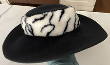 Betmar 100 Wool Felt Zebra Stripe Wide Brim Hat Size Medium M