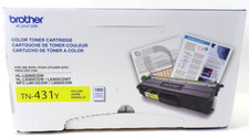 Brother TN-431Y Yellow Toner Cartridge 1,800 Page Yield NEW FACTORY SEALED BOX