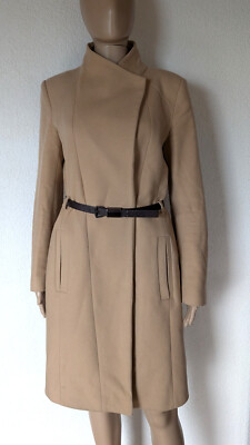Damen Mantel Schurwolle Mango Basics beige camel | Gr. S / 36