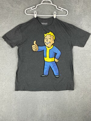 Bethesda Official Fallout Vault Boy Point & Wink T-Shirt Gray size XL 