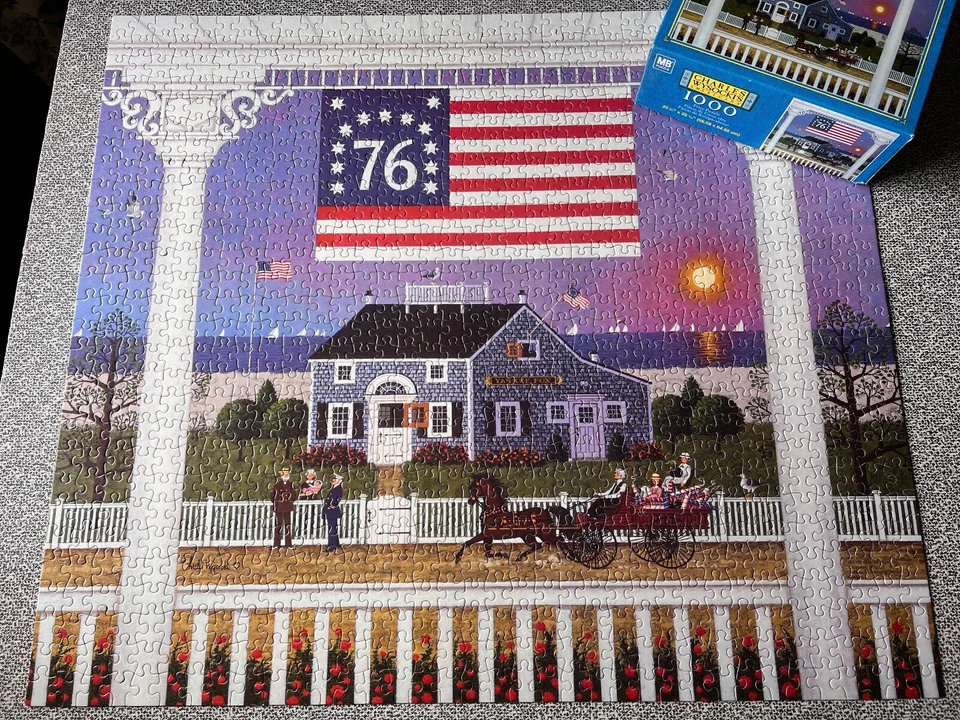 Jigsaw Puzzle Wysocki 1000 Pc Nantucket 4th July Americana Excellent Complete Va - Image 2 of 4