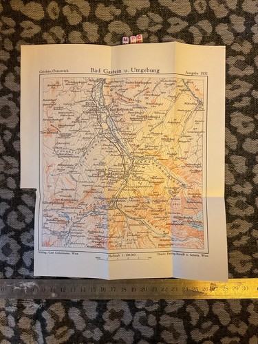 MAPPA VINTAGE POST GUERRA-AUSTRIA- 1951, ambiente Alpi