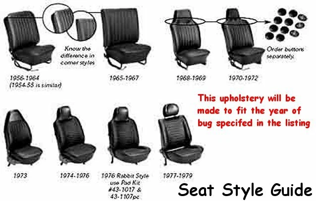 VW Bug 1967, panel de puerta OEM y kit de tapicería sedán y convertible - azul agua Foto 2 de 4