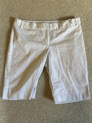 Editor White Walking Shorts Size 12 Flat Front Style 4 Pockets