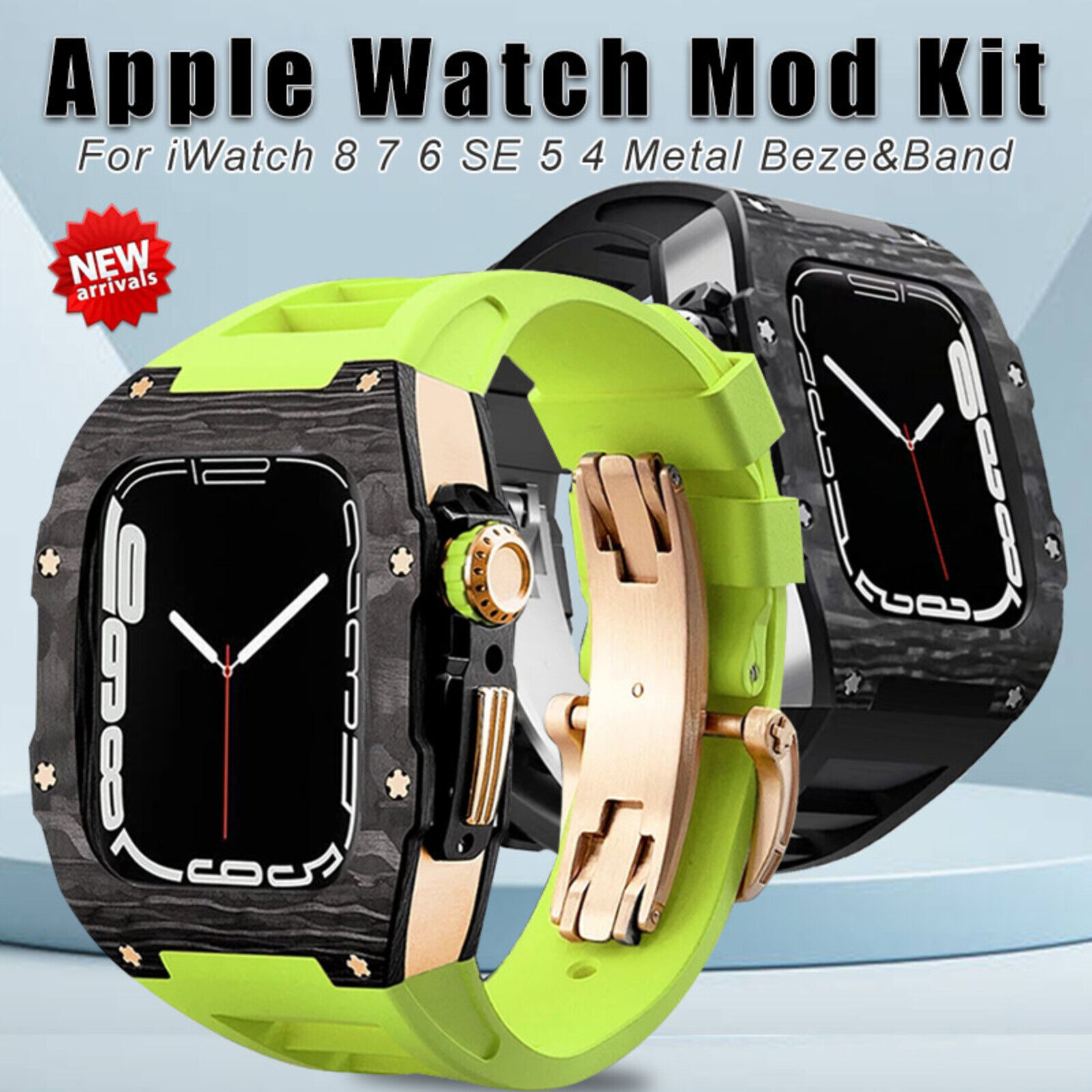 Custom Apple Watch Band Titanium Alloy Case for iWatch Series 8 7 6 5 4 SE  44/45