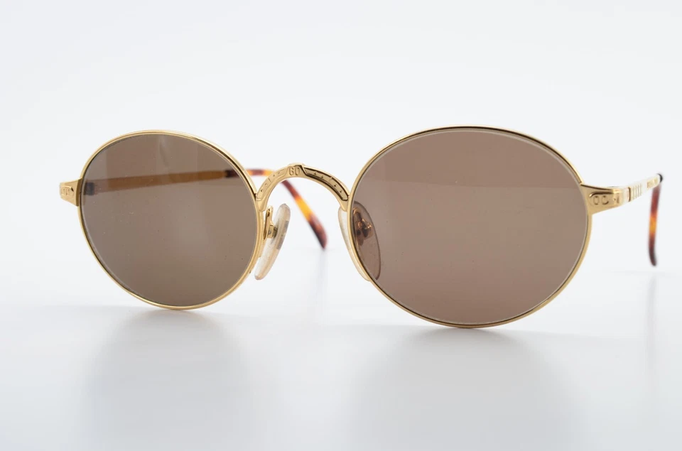 JUNIOR GAULTIER by JPG Sonnenbrille 57-3173 22KGP Gold Brown Oval Vintage + Case - Bild 4 von 4