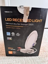 6 Pack Torchstar Led Recessed Light 12W 6 Inch Downlight 3000k Warm White