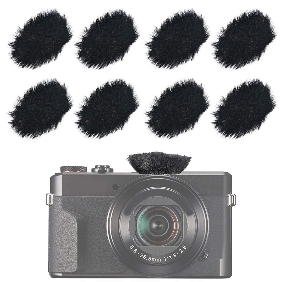 SUNMON Camera Mic Windscreen, Furry Camera Wind Muff Wind Cover