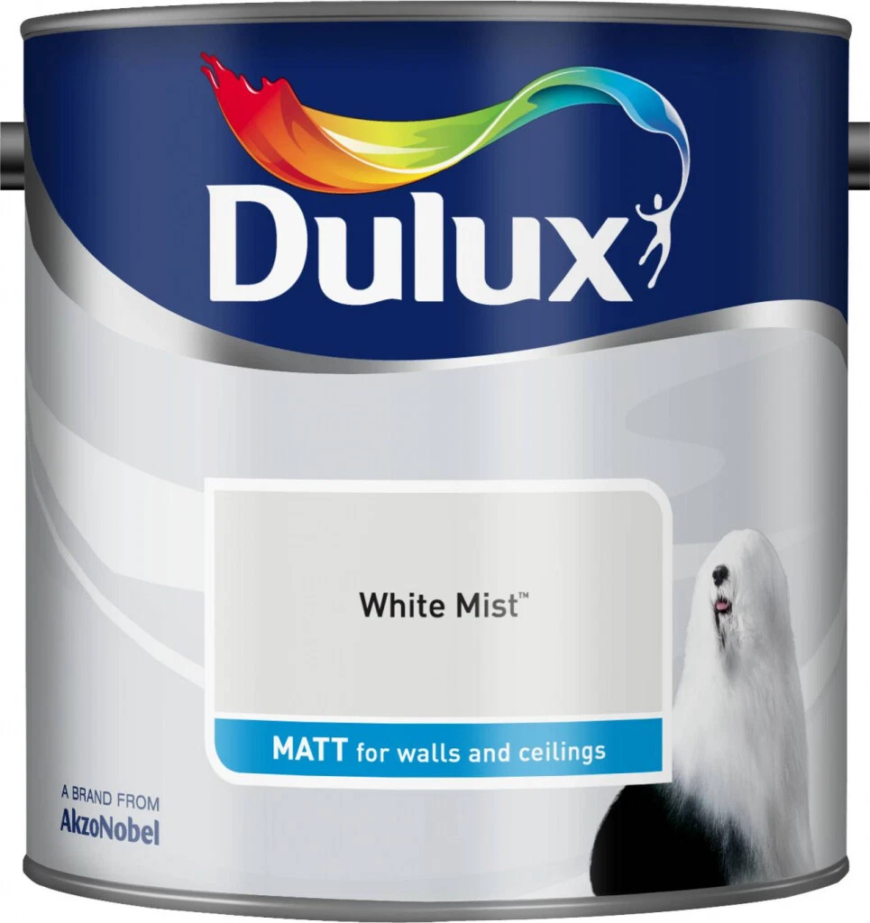 Dulux Smooth Creamy Emulsion Matt Paint White Mist 2.5L Walls