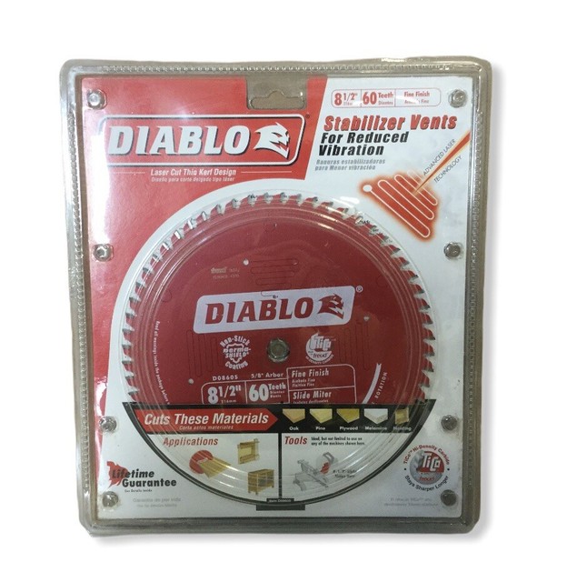 Diablo 8-1/2-Inch 60 Tooth Fine Finishing Miter Saw Blade D0860S for